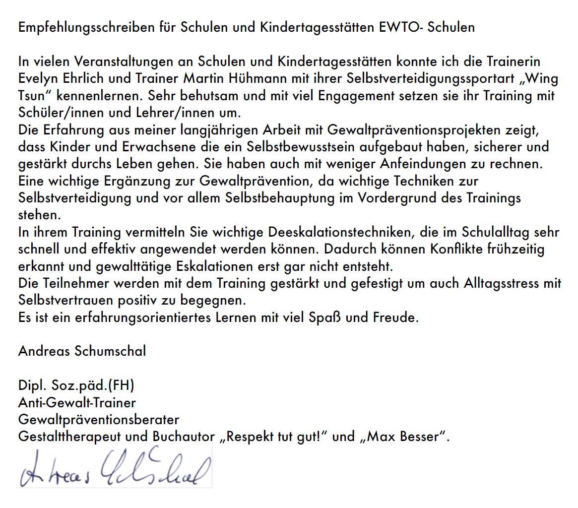Empfehlungsschreiben